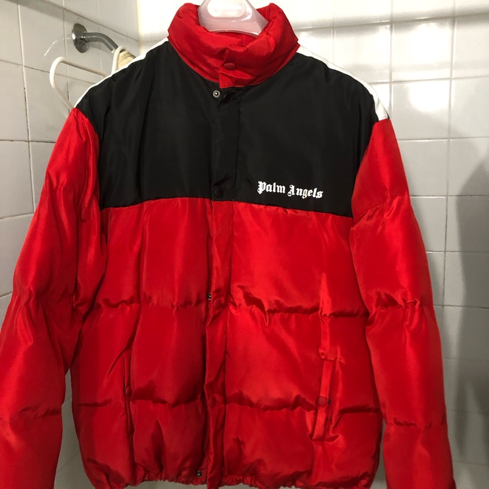 Palm Angels limited edition Bold Red and Black Quilted Puffer jacket